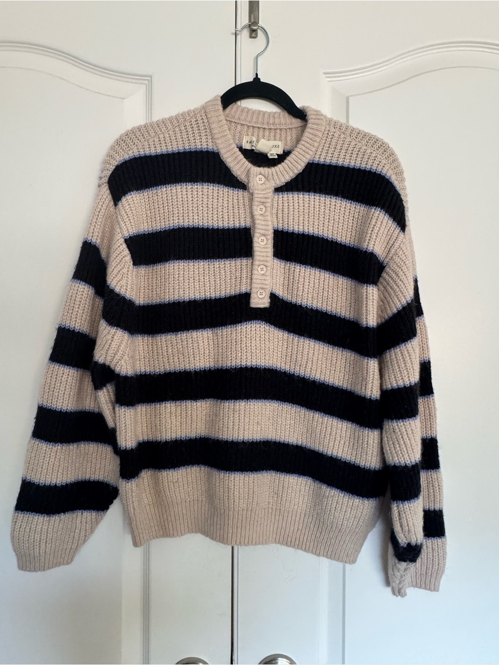 Women’s Beige Striped Knit Sweater